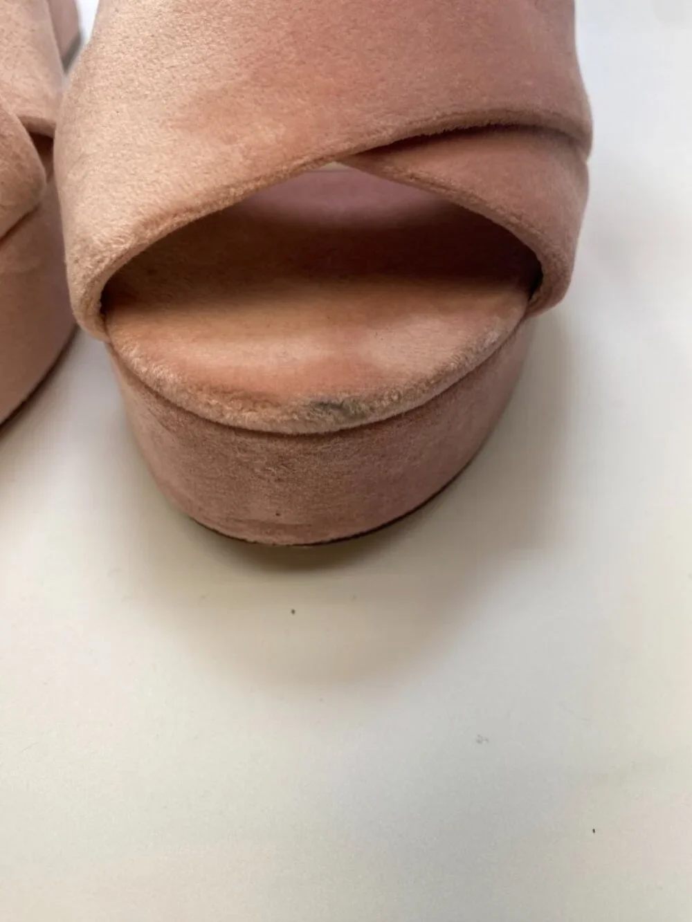 Tory Burch Womens Velvet Loretta Pink Suede Platform Sandals Sz 11